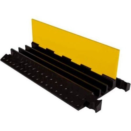 JUSTRITE Cable Protector 3-Channel Lineal, Yellow/Black, YJ3-225-Y/B YJ3-225-Y/B